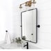 TEHOME 20x24'' Pivot Mirror for Bathroom Matt Black Tilt Beveled Mirror Rectangl