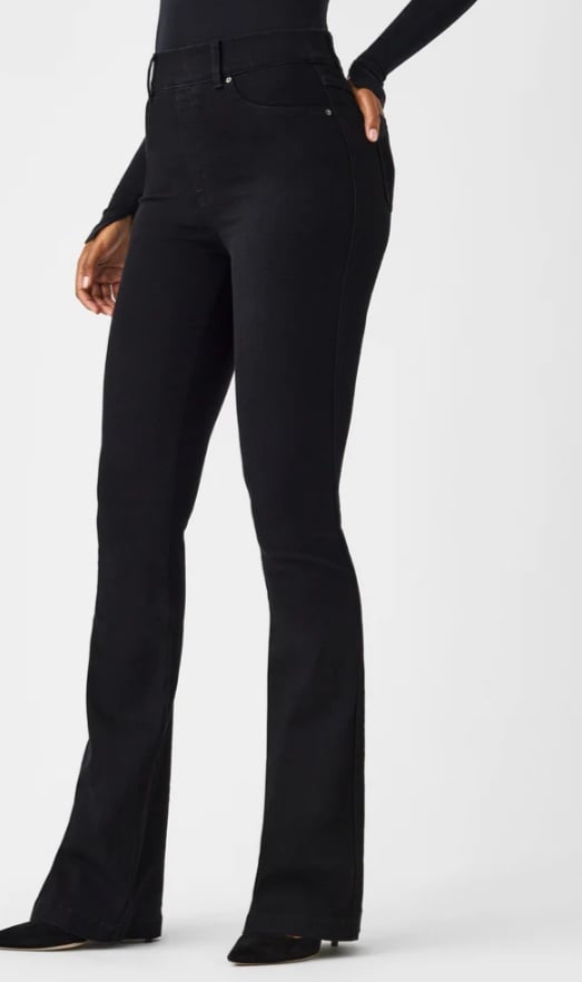 Spanx shape everywear pulling black denim flare pants size medium