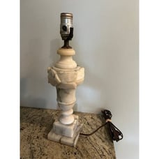 Vintage neoclassical Carved Alabaster Marble Table Lamp heavy