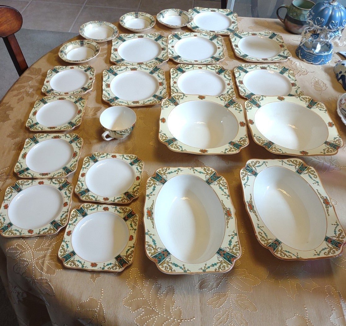 22pc Ducal wear square deco plates/bowls 1491/72944