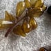 Vintage Amber hand blown glass grapes W/ Leave 7” Trio