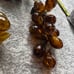 Vintage Amber hand blown glass grapes W/ Leave 7” Trio
