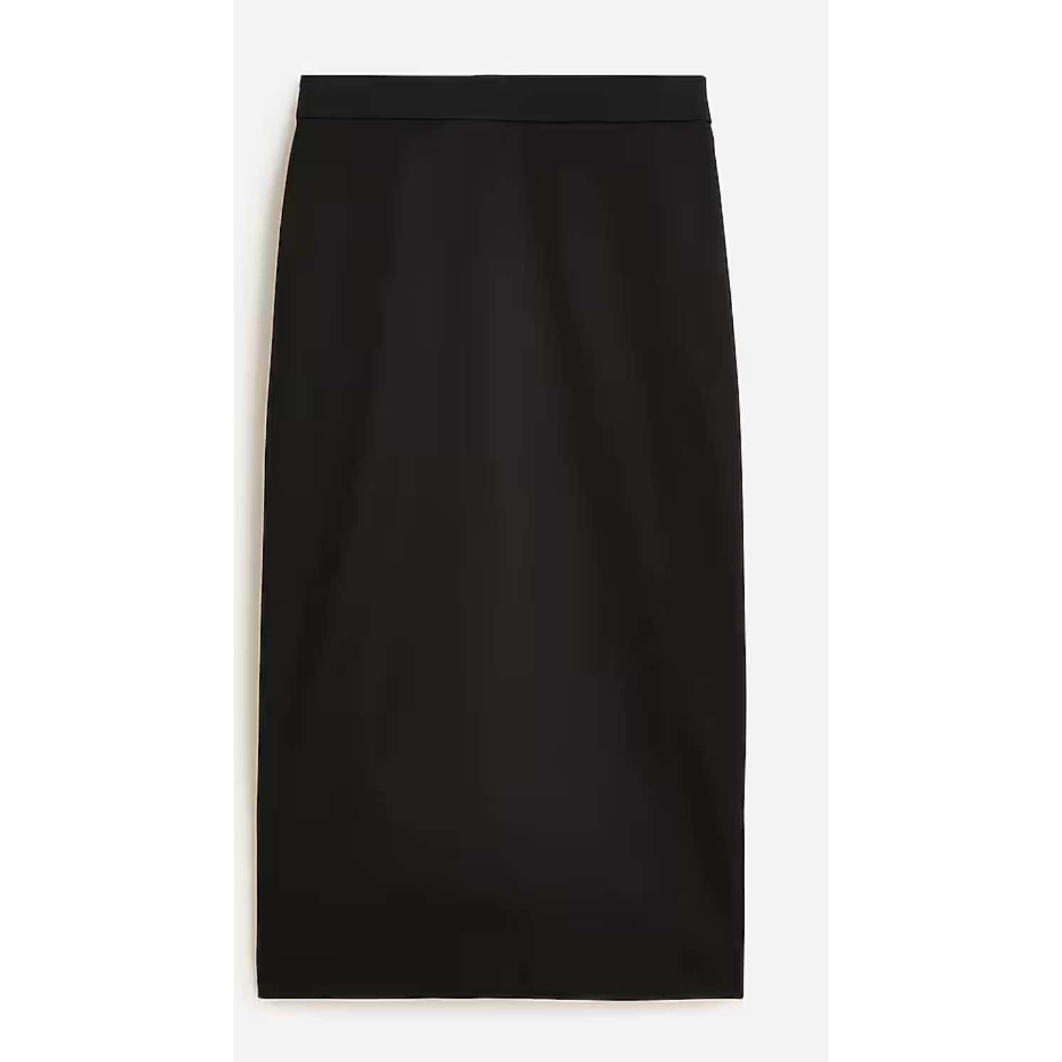NWT J. Crew No 3 Pencil Skirt 12 Black Midi Straight Stretch AW310 J.Crew
