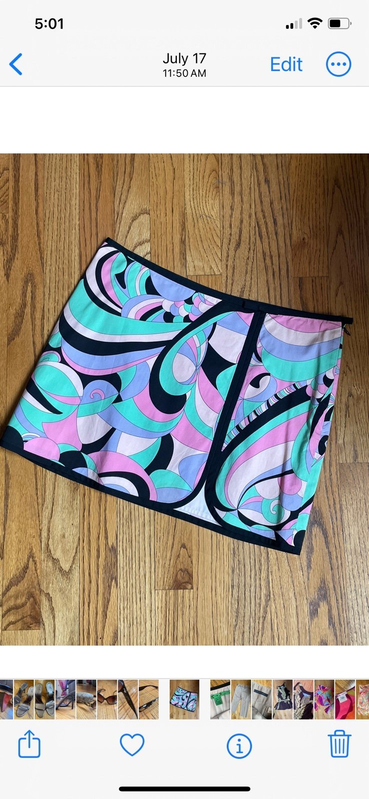 Tibi mini skirt size 8 cotton/spandex multicolor ~ pinks, lavender, light green