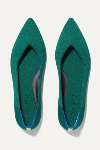Rothy's The Point II in Dark Emerald, Size 5
