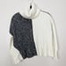 Karen Millen XSmall XS Cream Gray Mixed Knit Turtleneck Sweater Wool Side Split
