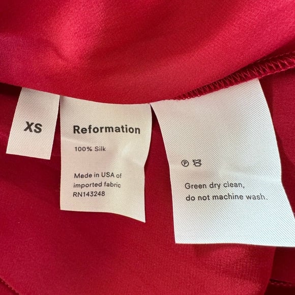 Reformation Silk Red Dress size XS