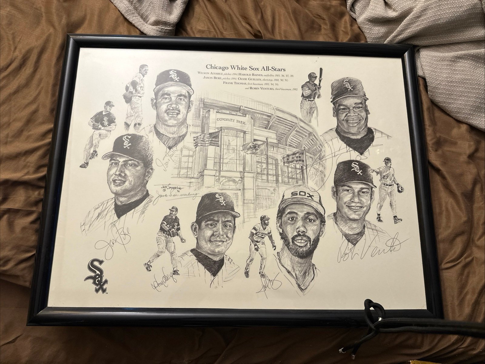 Chicago White Sox All Stars Signed Thomas Baines Ventura Bere Guillen Alverz