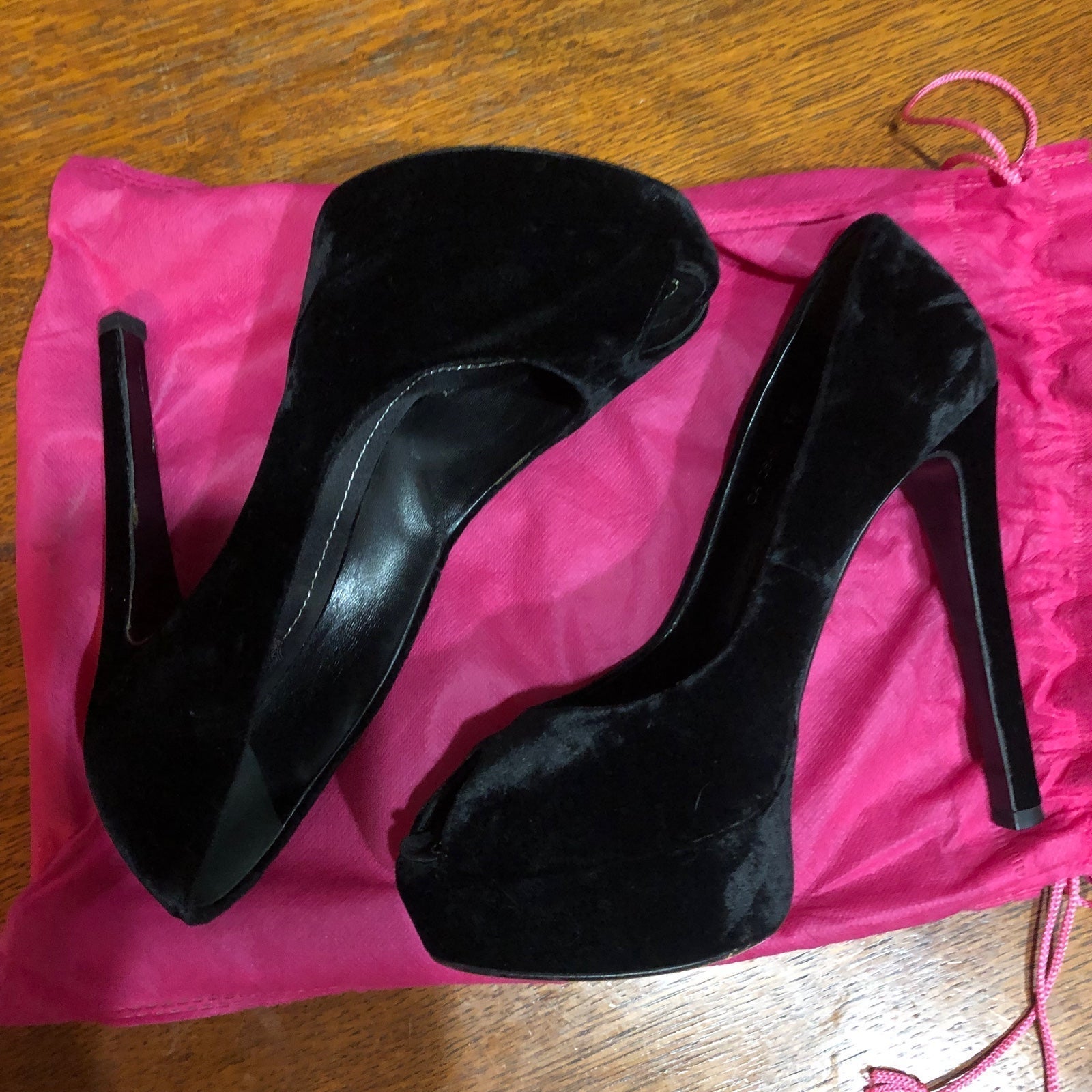 Christian Dior Velvet Peeptoe heels EUC size 38