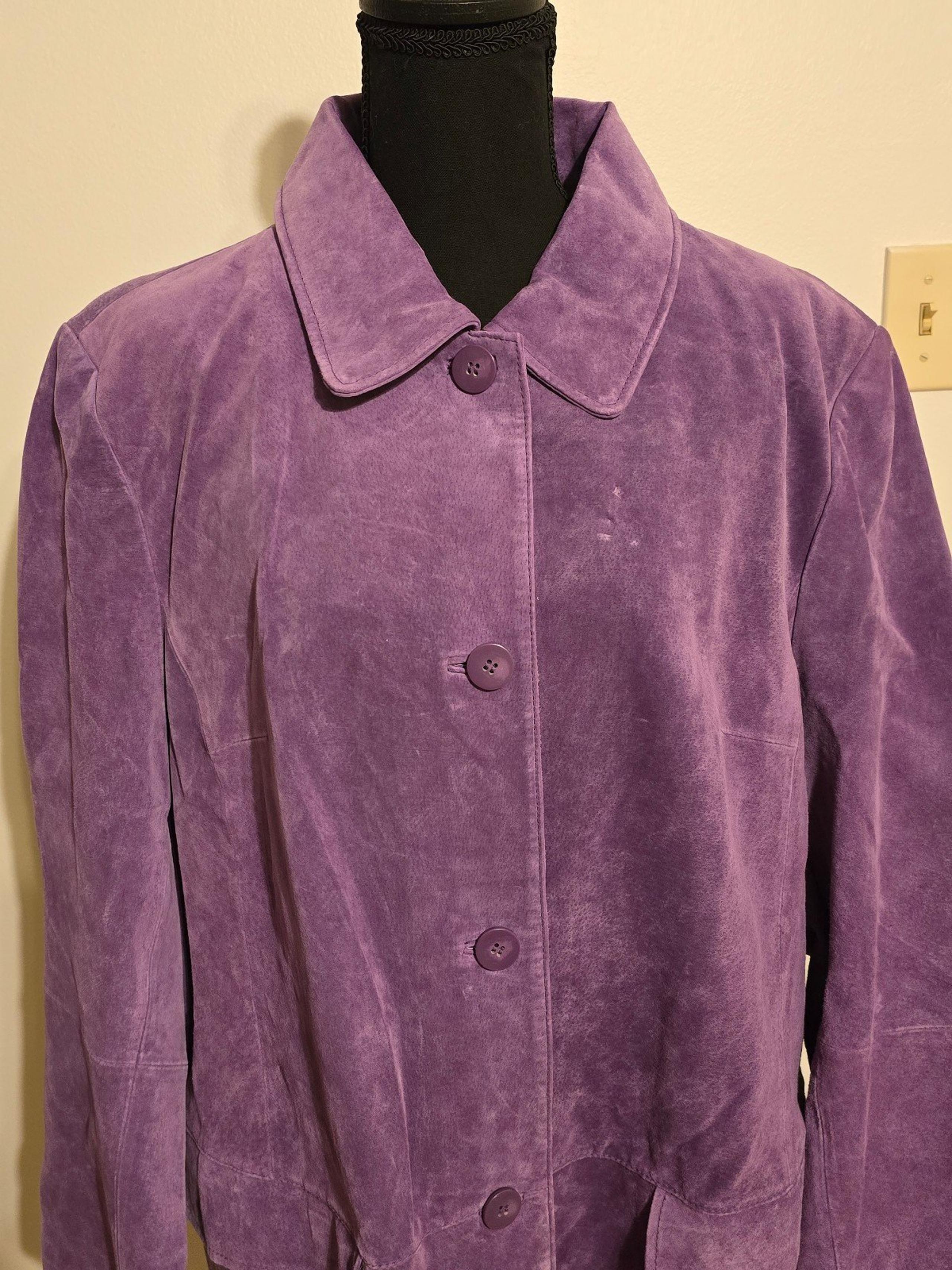 Bernardo Collection
Suede Leather Coat -
Women Purple Jacket Size 2x