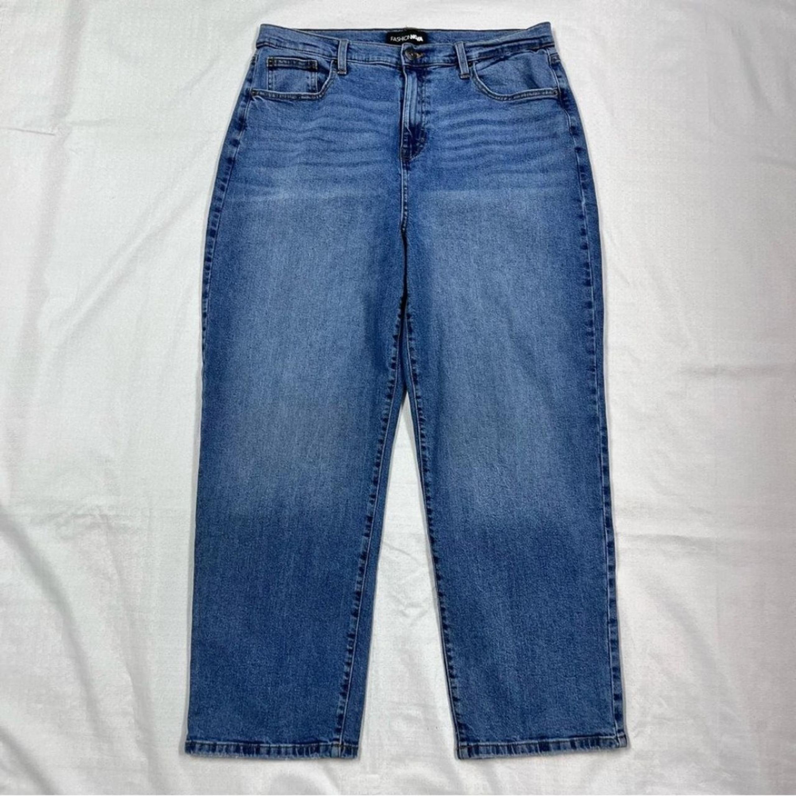Fashion nova ladies wide leg crop jeans size 14