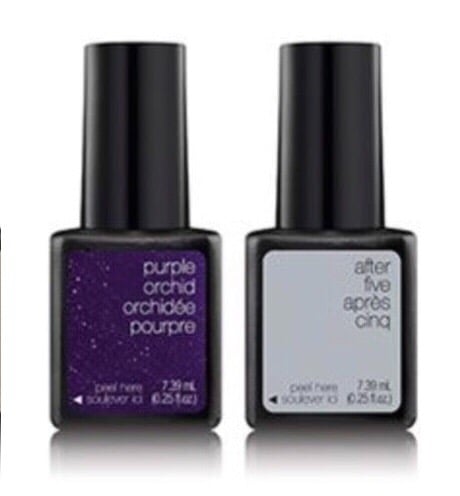 2 Sensationail Sensational Gel Polish Silver Purple Metallic Glitter Shimmer Lot