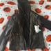 American Eagle leather jacket hoodie, size small