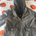 American Eagle leather jacket hoodie, size small