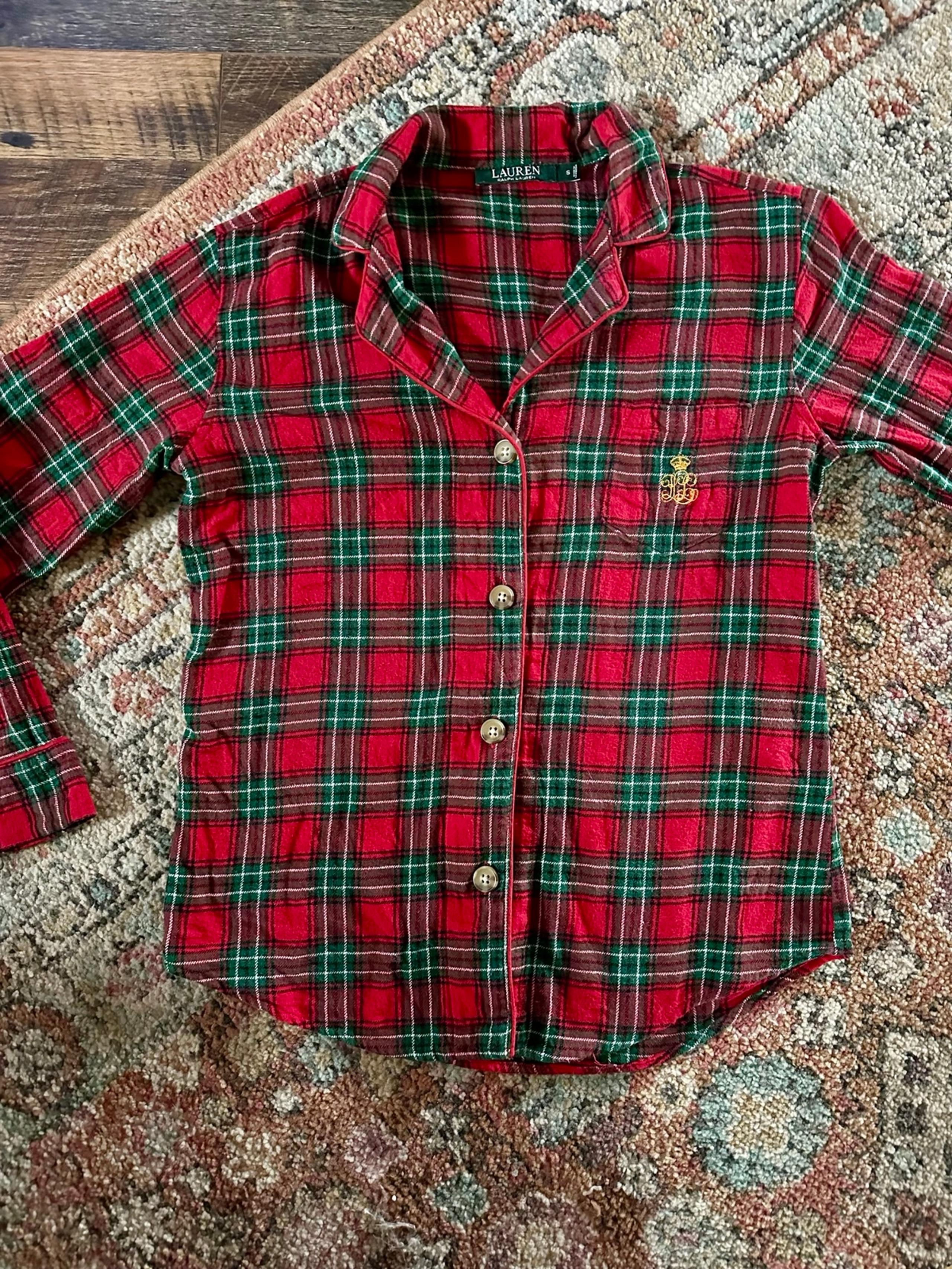 Lauren Ralph Lauren Christmas plaid pj top