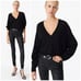 NWT IRO Haru V-Neck Sweater Top Pullover Black Wool Cashmere Loose Fit Draped XS