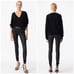 NWT IRO Haru V-Neck Sweater Top Pullover Black Wool Cashmere Loose Fit Draped XS
