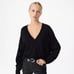 NWT IRO Haru V-Neck Sweater Top Pullover Black Wool Cashmere Loose Fit Draped XS