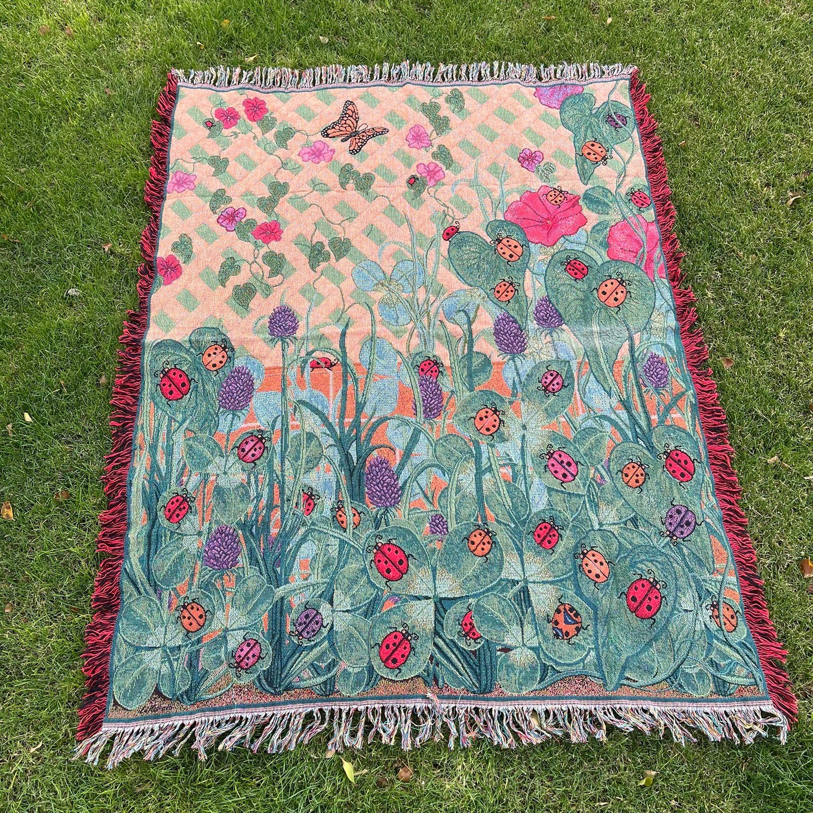 Vintage Bugs & Flowers Blanket