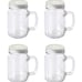 Mason Blank Sublimation transparent clear glass Jar Mugs 430ml with glass 4 pcs