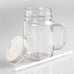 Mason Blank Sublimation transparent clear glass Jar Mugs 430ml with glass 4 pcs