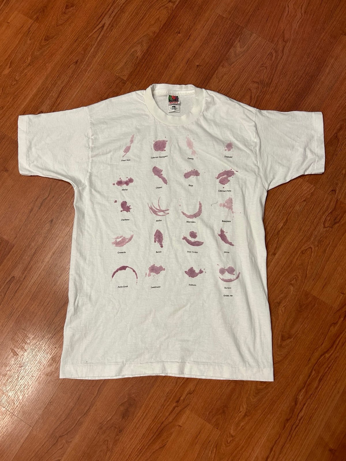 Vintage MINC 1994 Red Wine Stains T-Shirt Mens L 90s Single Stitch Tee FOTL