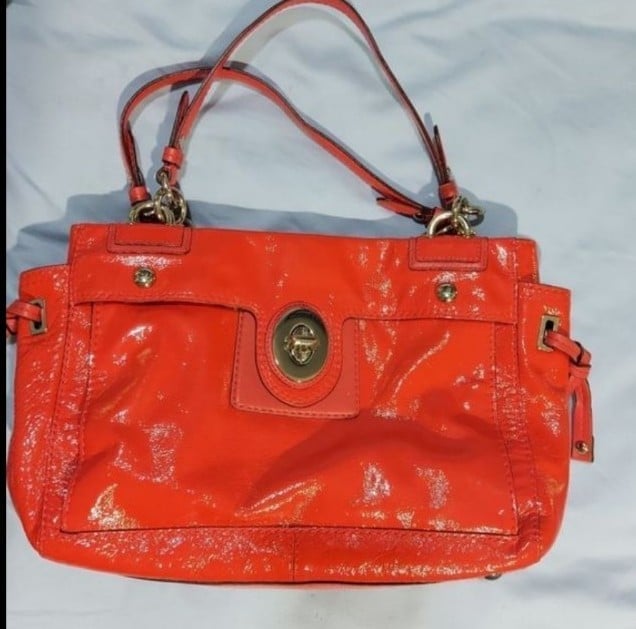 Coach Peyton Patent Leather carryall satchel handbag purse