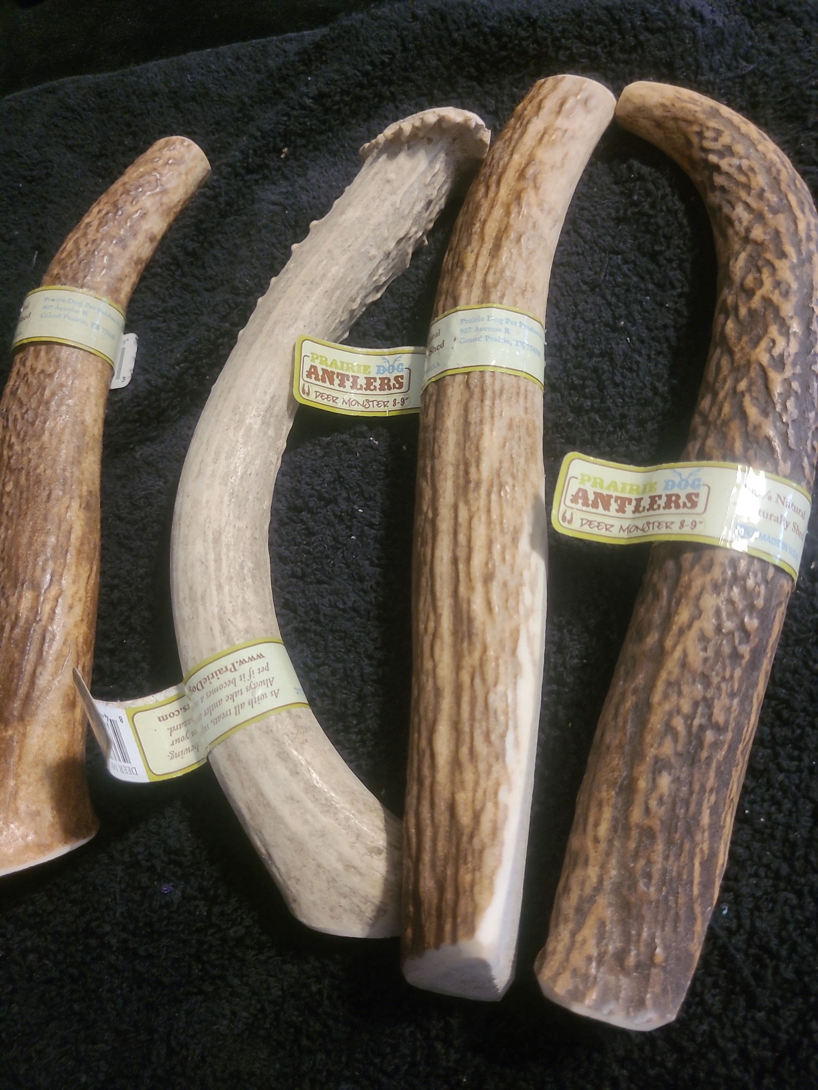 Prairie Dog Whole Deer Antler Dog Chews, 9-10.5in. 4count