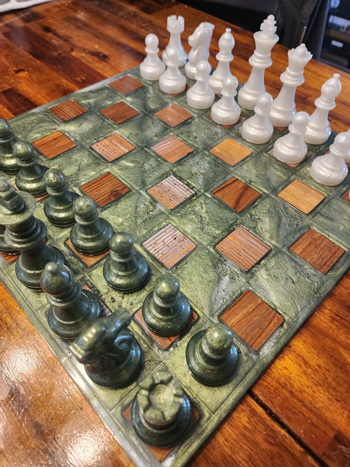 Extra large epoxy resin chess set