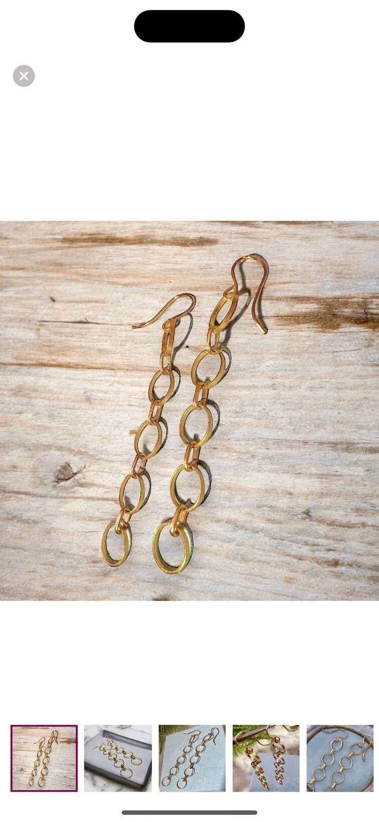 Vintage Handmade Gold Circle Dangle Earrings 14k gf great condition