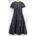 Quince Black Organic Cotton Tiered Maxi Dress sz XS Womens Pockets Poplin Fabric