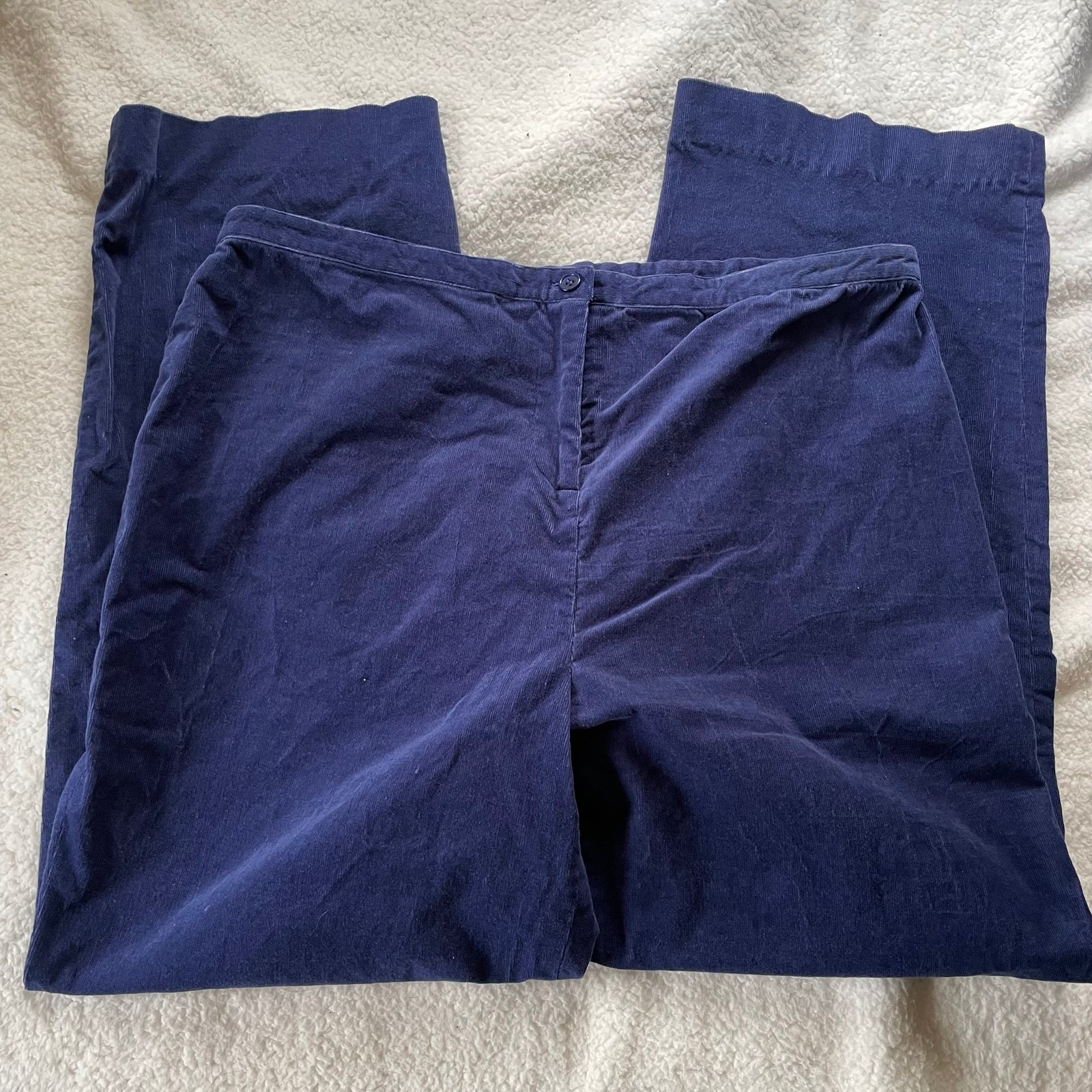 Vintage Susan Graver Navy Corduroy Pants A63109 Size 1X Cotton and Spandex