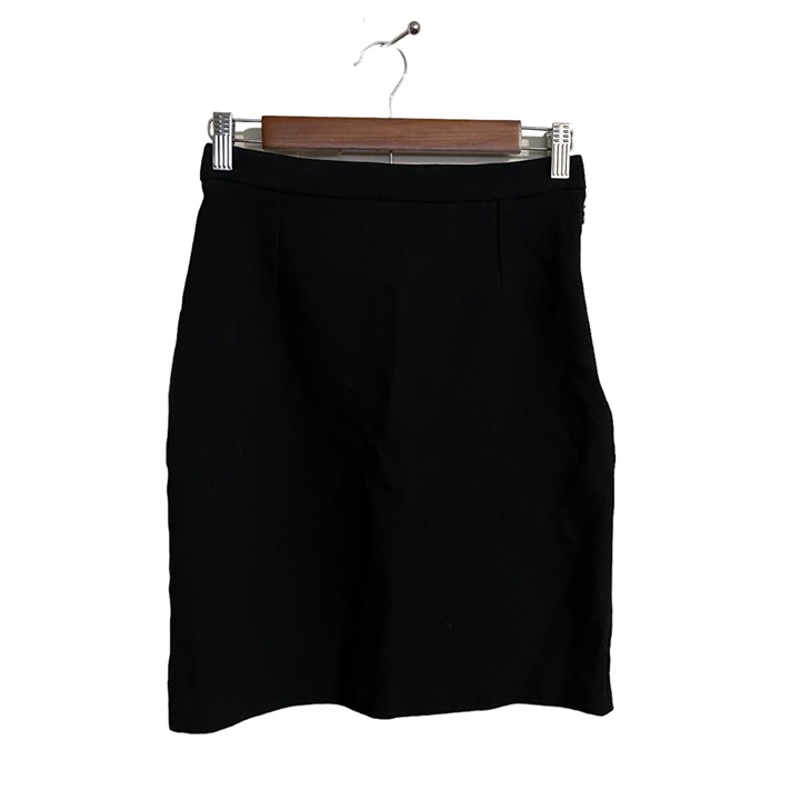 Michael Kors Womens Black Virin Wool Blend Made In Italy Pencil Skirt Size 4