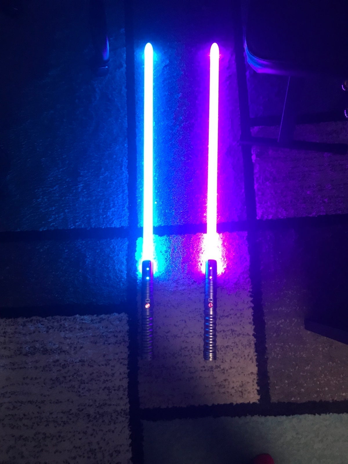 Two lightsabers that can be turned into a staff