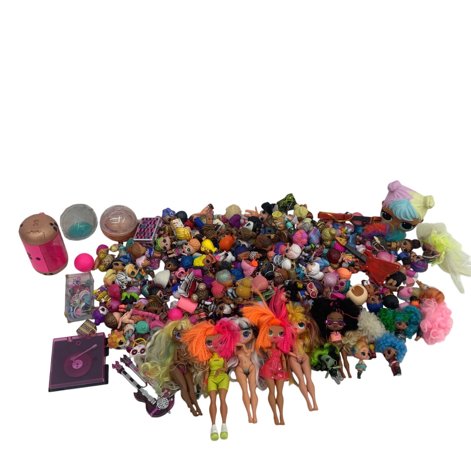 LOT 14 lbs MGA LOL OMG Surprise Big Lil Sistas Play Fashion Dolls Preowned