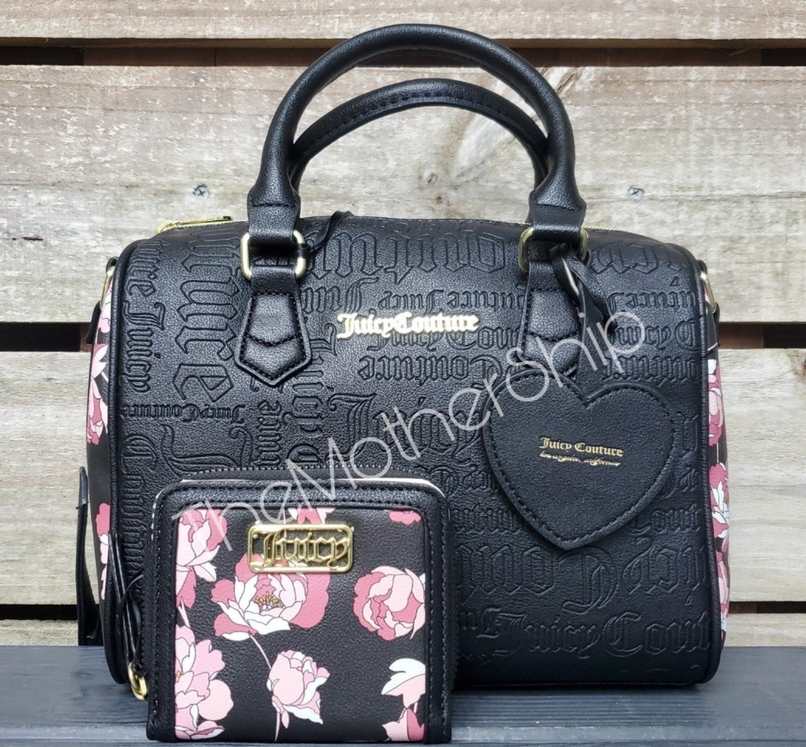 Juicy Couture Rose Satchel + Wallet