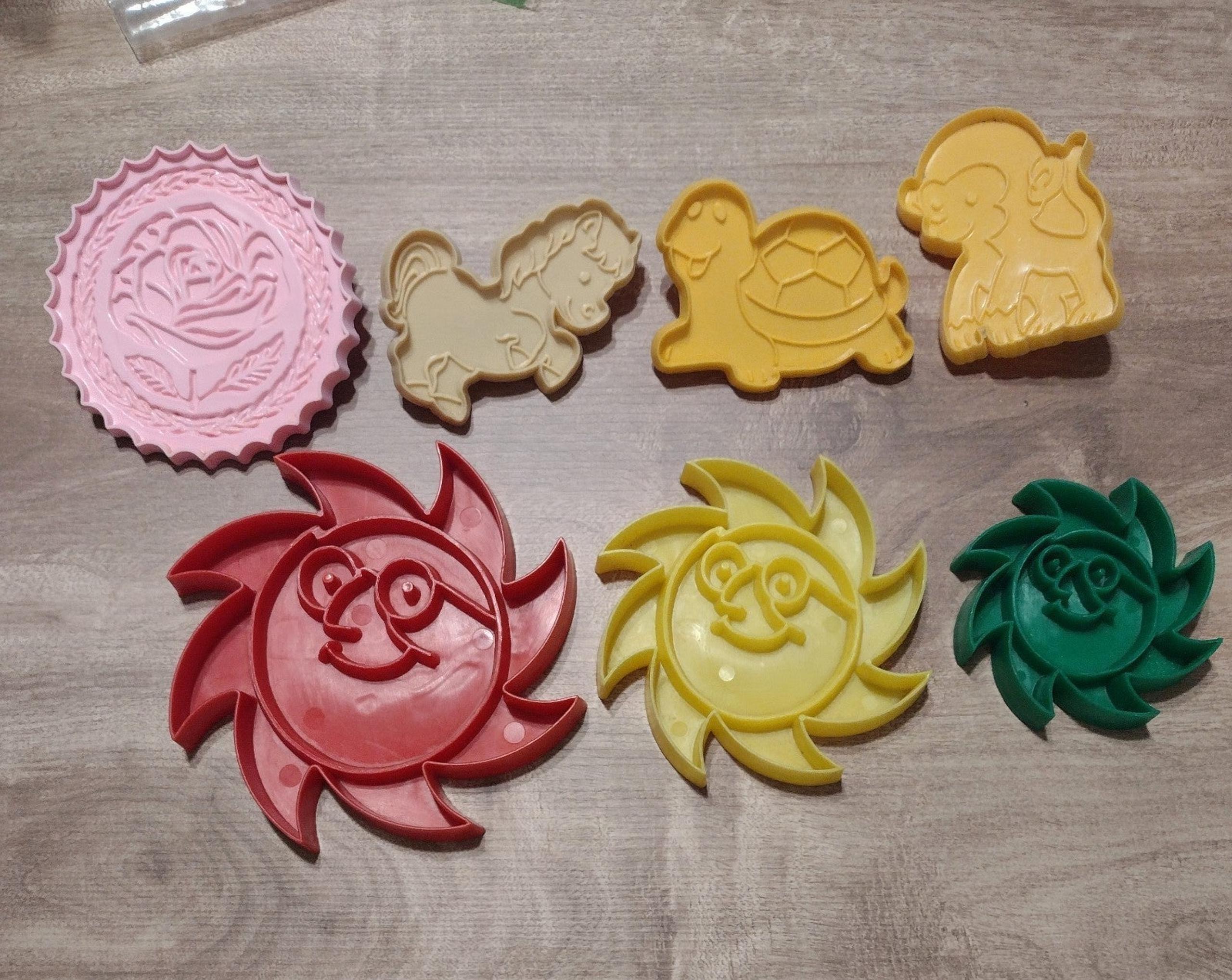 Vintage Cookie Cutter Lot -Includes Sun Giant Pink Rose & 3 Others