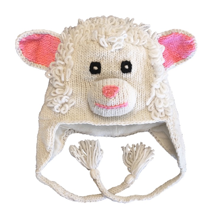 White Sheep Knit Hat