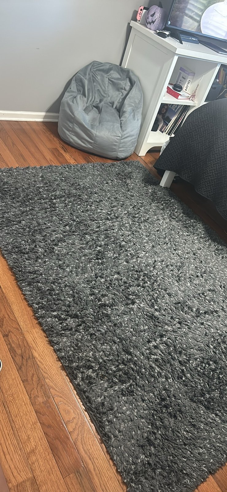 Room Rug: Dark Grey, Medium Pile, 7ft x 5ft