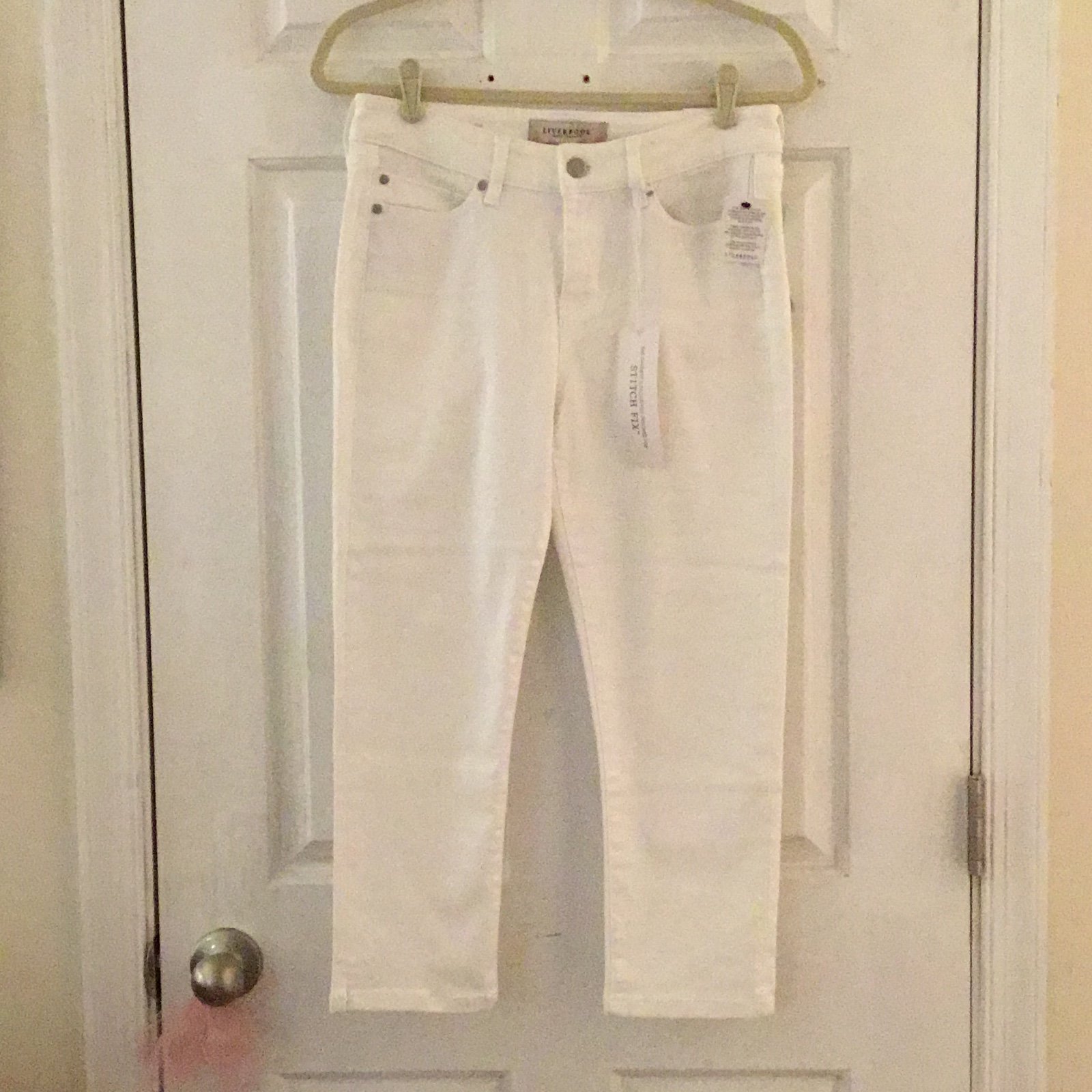 Liverpool Stitch Fix White Robby The Capri Jeans Zip Fly Skinny 6/28 NWT