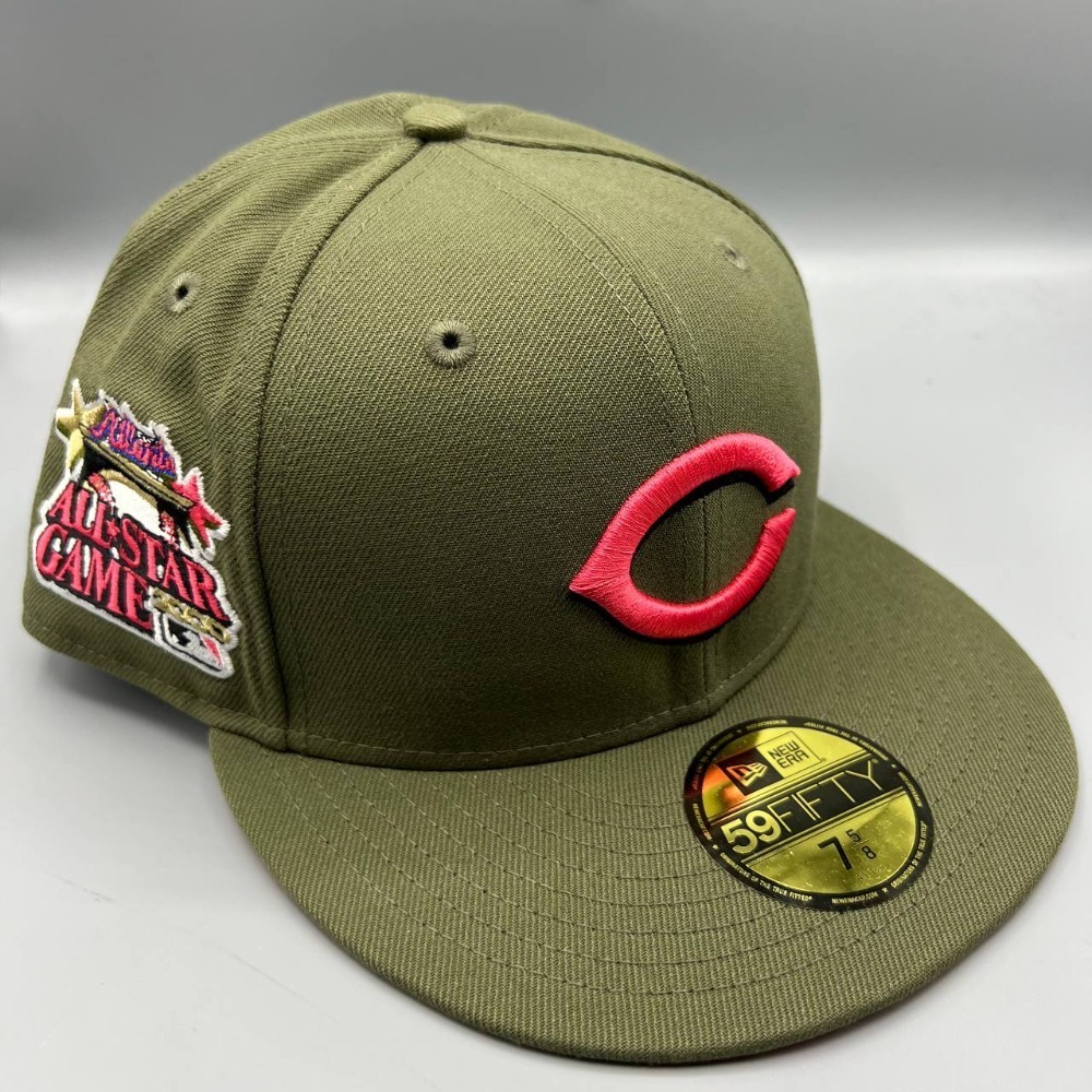 Cincinnati Reds Hat Men 7 5/8 Green Red 59Fifty New Era Fitted Cap
