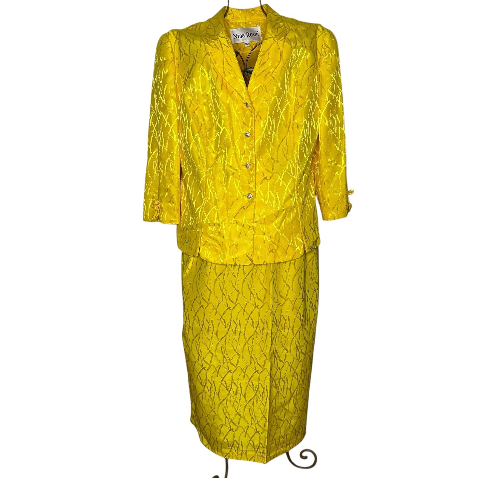 Nina Rossi Vintage Yellow Skirt Suit - Women’s Size 18W ( 1X ) PLUS