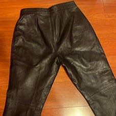 Black genuine leather pants