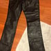 Black genuine leather pants