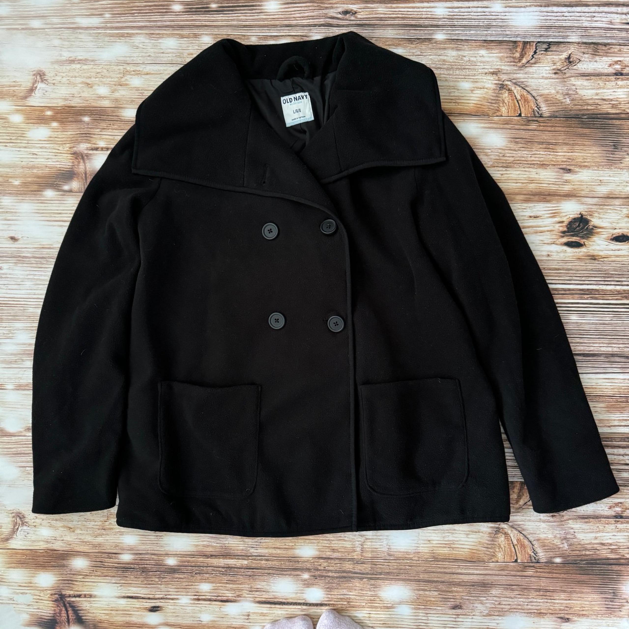 Old Navy Women's Fleece "Pea Coat" Like Button Up Jacket Size L