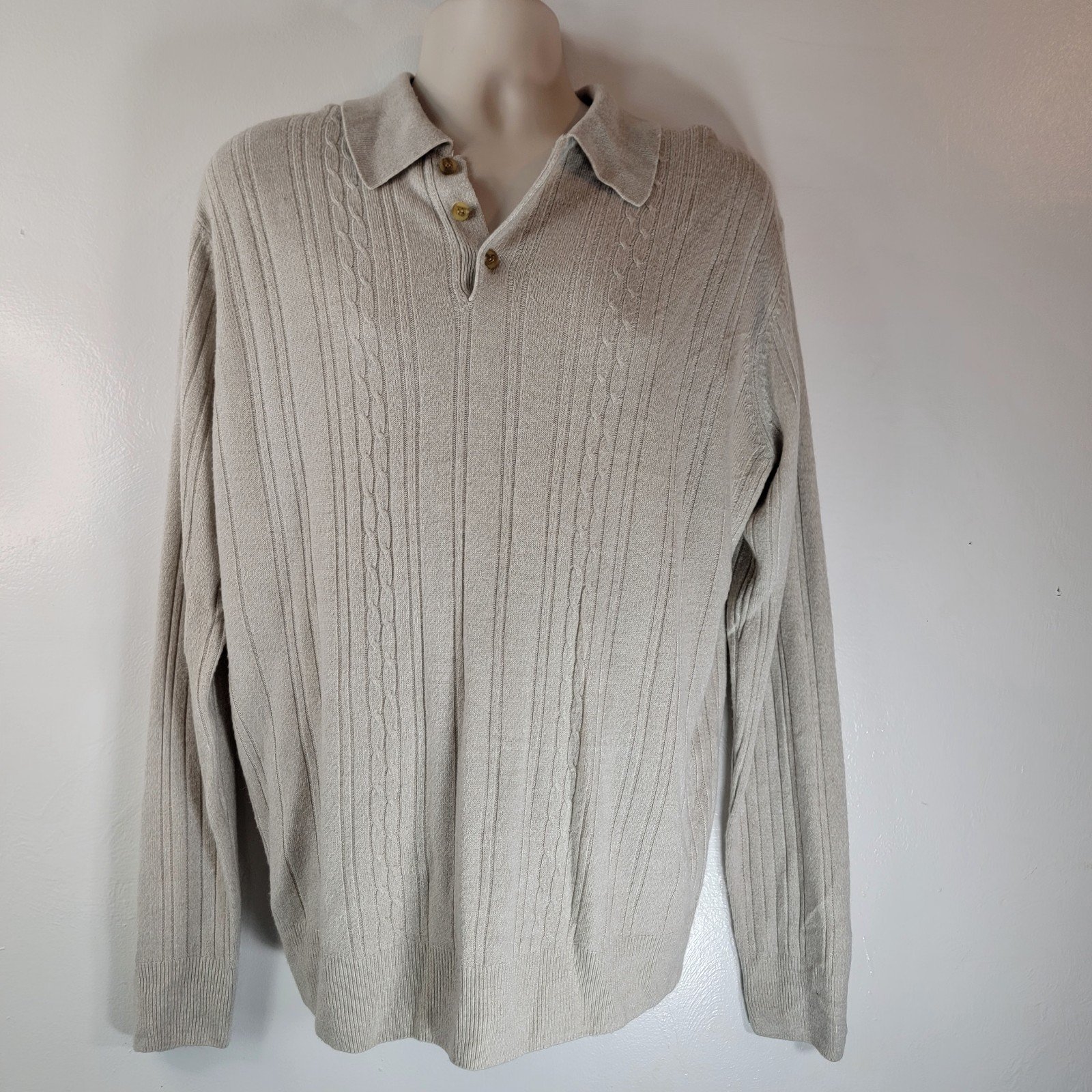 VINTAGE Dockers Men's Beige Sweater Crewneck Size Large y2k