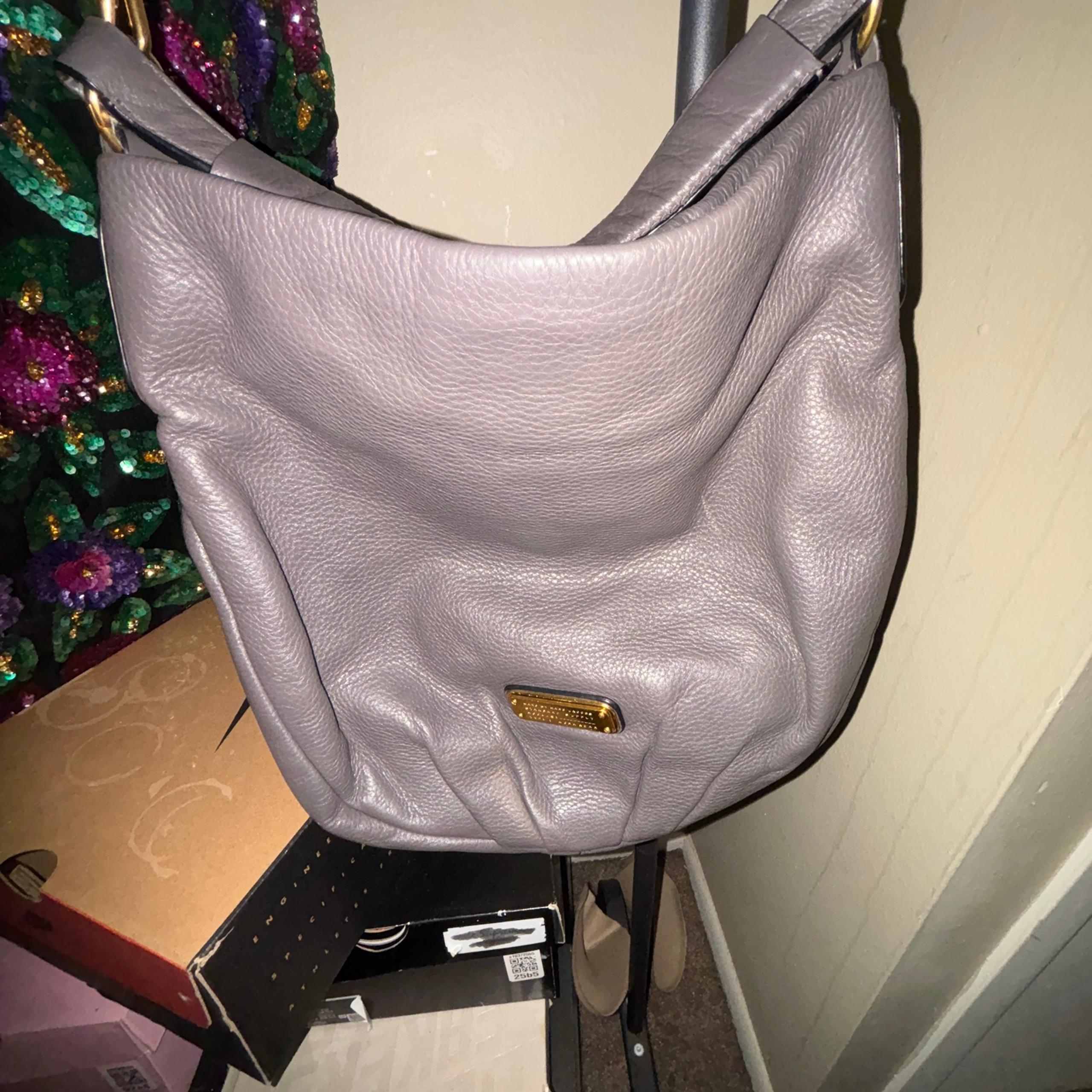 Marc by Marc Jacobs grey leather shoulder hobo bag