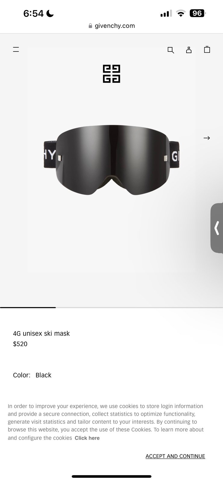 Givenchy ski goggles