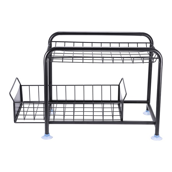 2 Layers Carbon Steel Seasoning Organizer Versatile Kitchen Organizer Rack