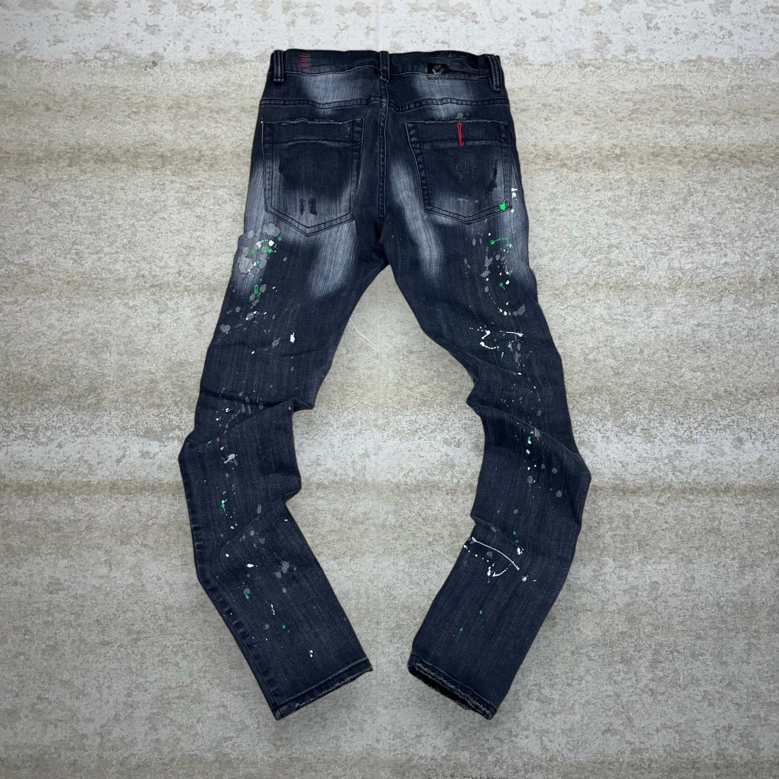 Vintage Skater Jeans Industrial Indigo Jet Black Wash Skinny Fit Denim Rap Y2K